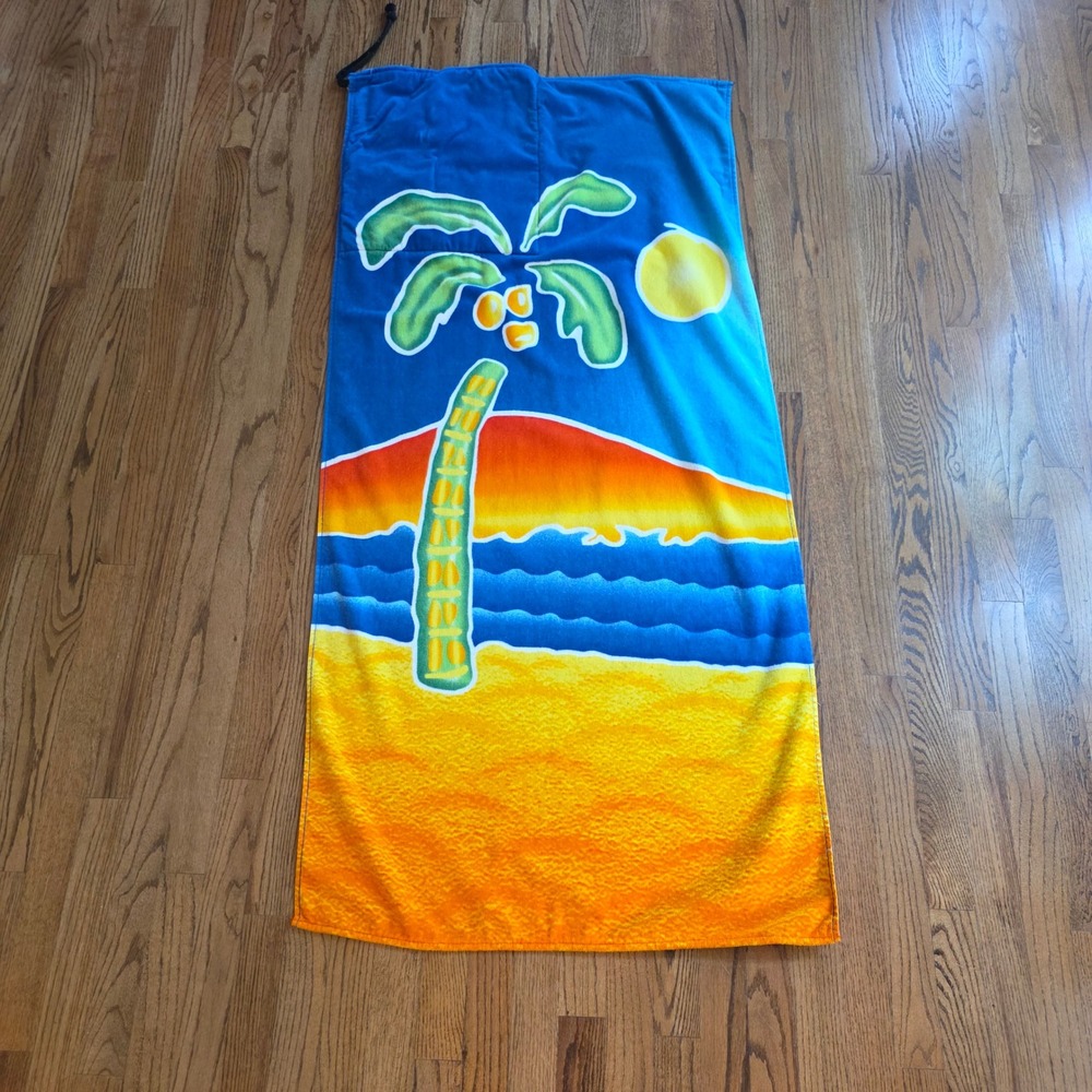 Beach in a Bag Towel Tropical Palm Tree Sunset Folds Easy Carry Pool Packable